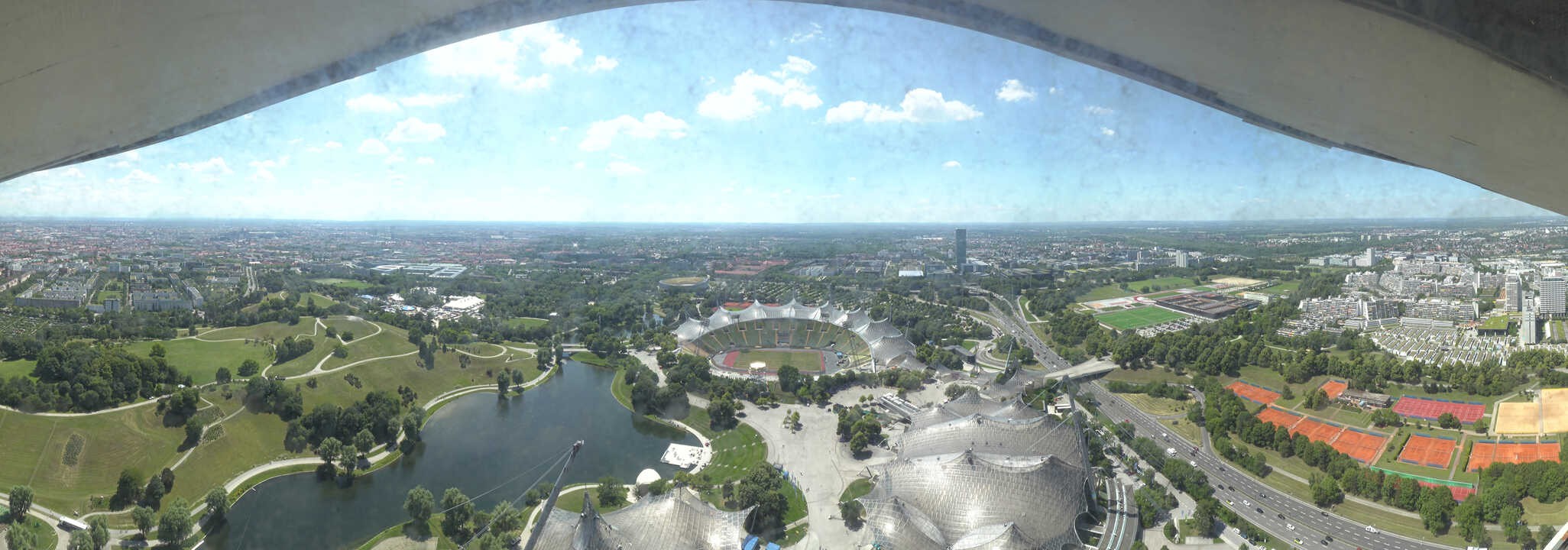 Archiv Foto Webcam München: Panorama Olympiastadion und Olympiapark
