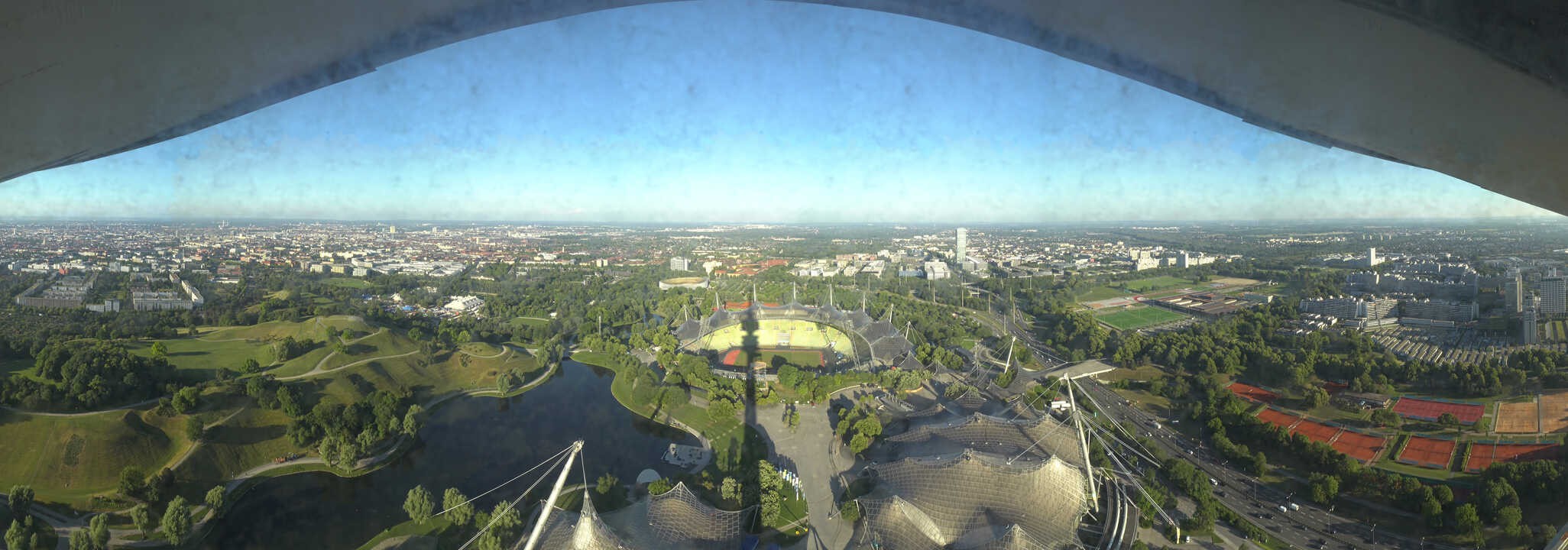 Archiv Foto Webcam München: Panorama Olympiastadion und Olympiapark
