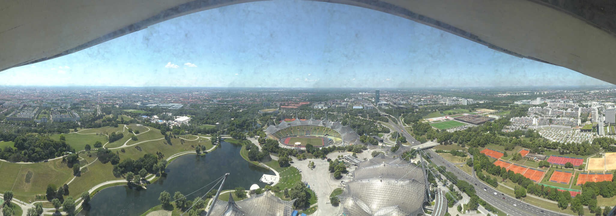 Archiv Foto Webcam München: Panorama Olympiastadion und Olympiapark