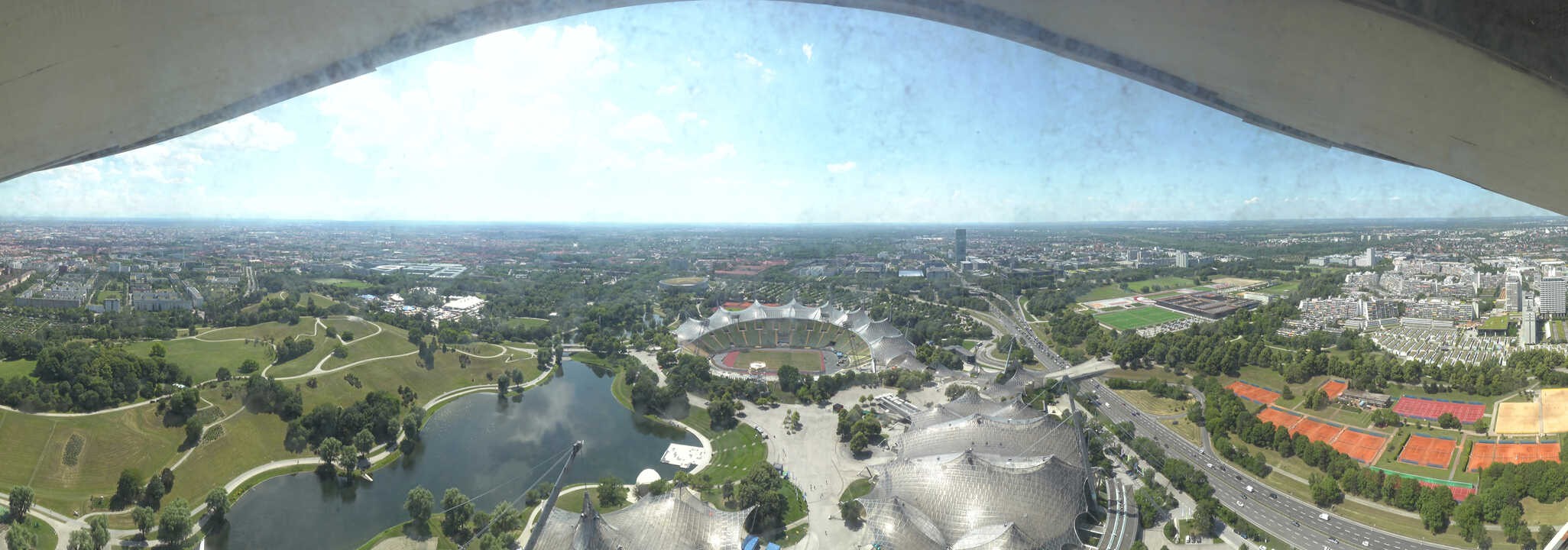 Archiv Foto Webcam München: Panorama Olympiastadion und Olympiapark