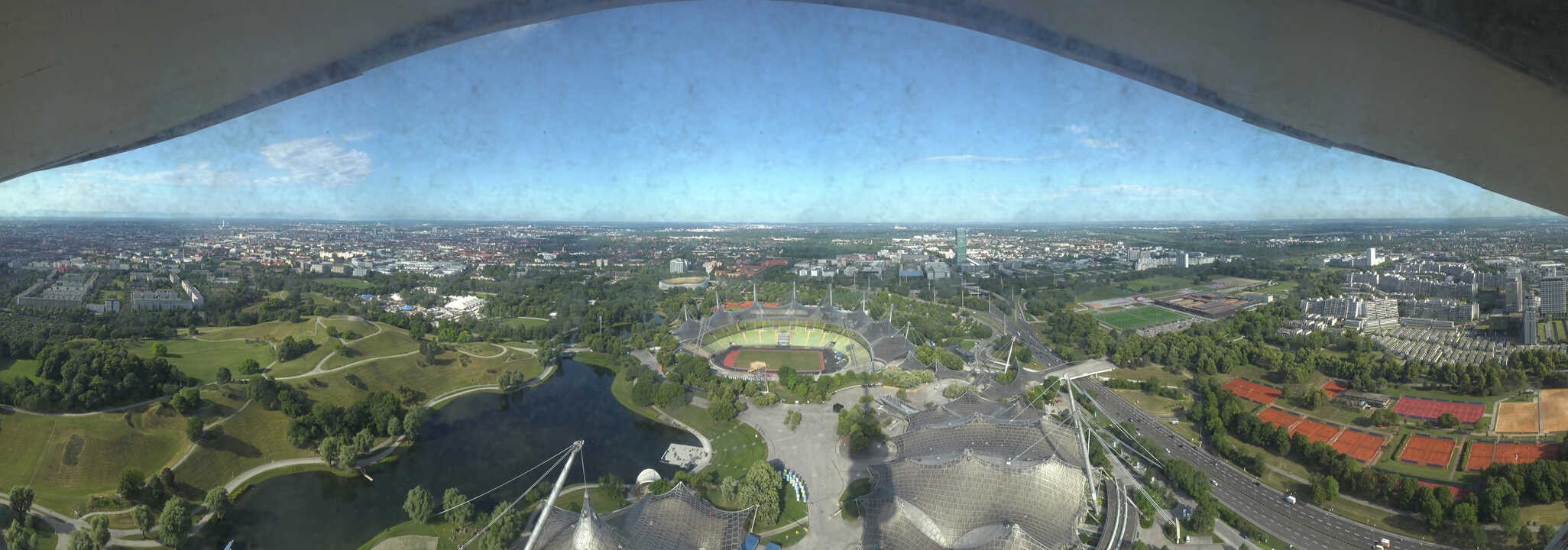 Archiv Foto Webcam München: Panorama Olympiastadion und Olympiapark