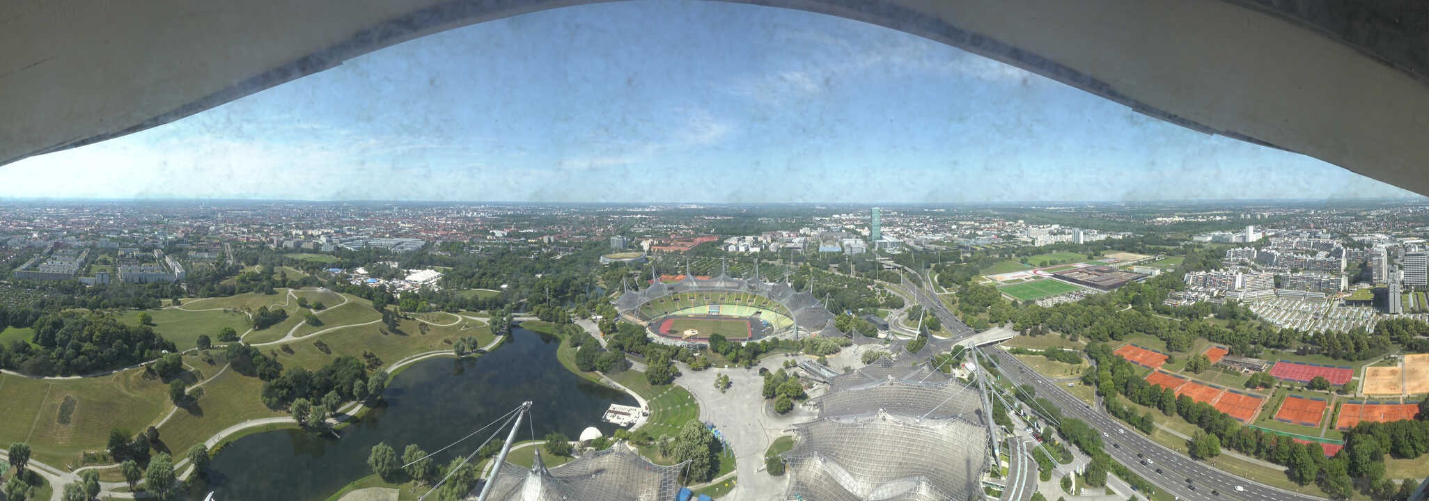 Archiv Foto Webcam München: Panorama Olympiastadion und Olympiapark