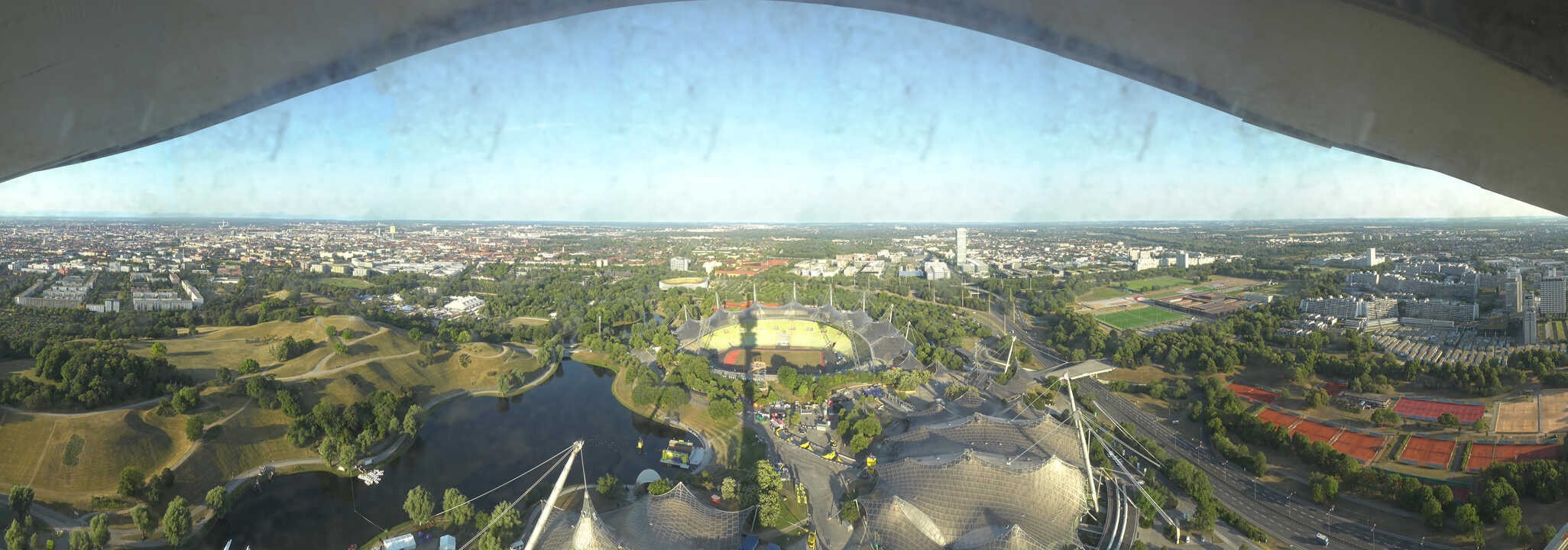 Archiv Foto Webcam München: Panorama Olympiastadion und Olympiapark