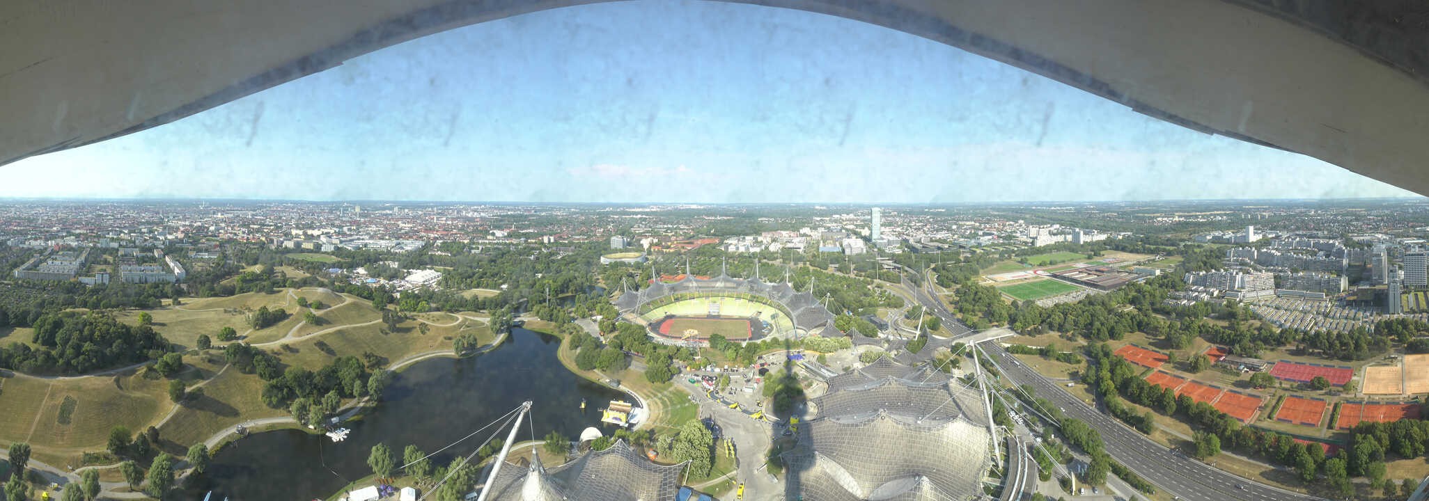 Archiv Foto Webcam München: Panorama Olympiastadion und Olympiapark