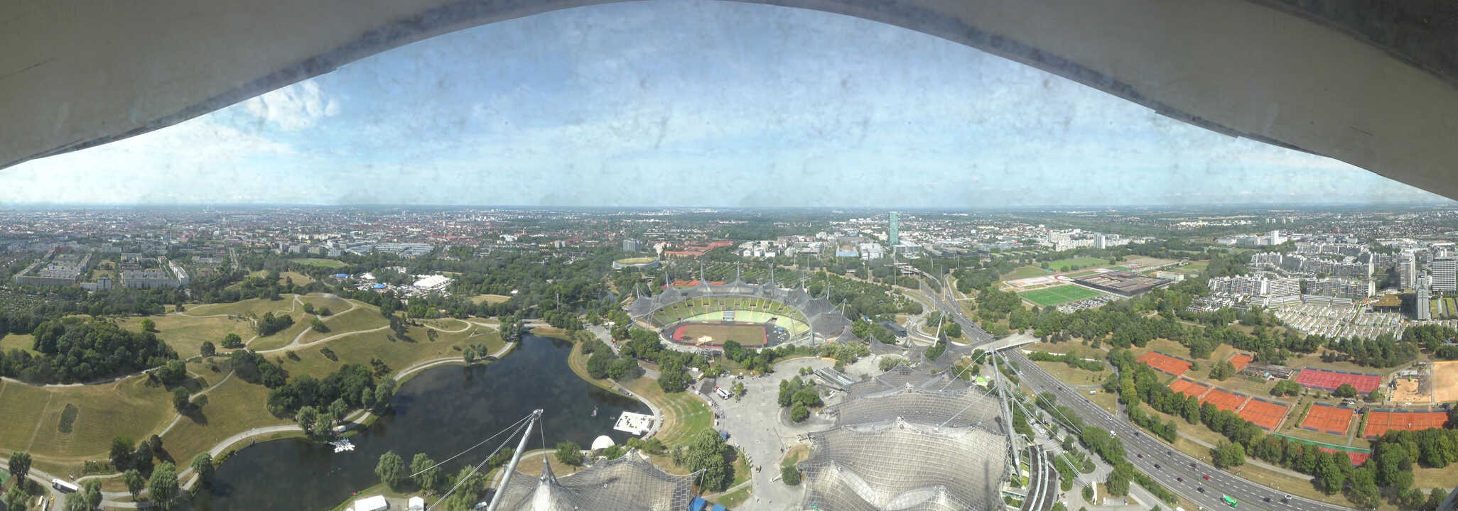 Archiv Foto Webcam München: Panorama Olympiastadion und Olympiapark