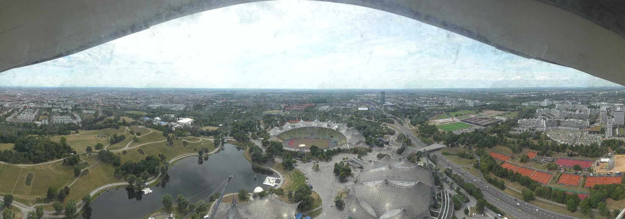 Archiv Foto Webcam München: Panorama Olympiastadion und Olympiapark