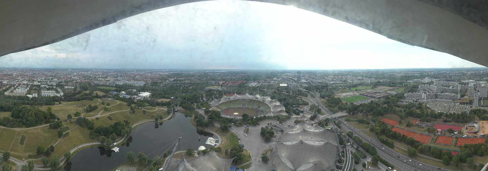 Archiv Foto Webcam München: Panorama Olympiastadion und Olympiapark