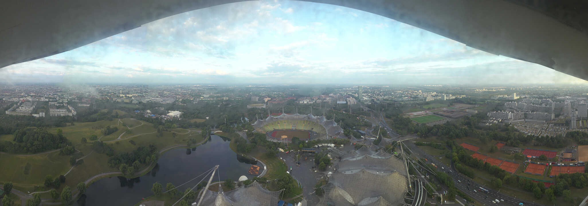 Archiv Foto Webcam München: Panorama Olympiastadion und Olympiapark