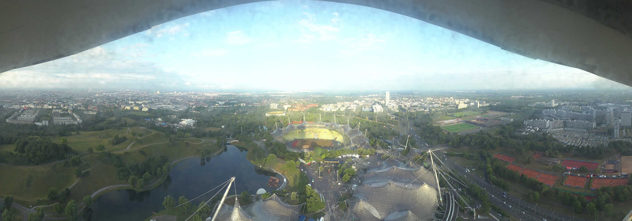 Archiv Foto Webcam München: Panorama Olympiastadion und Olympiapark