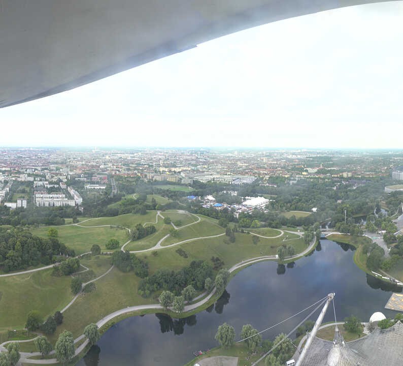 Archiv Foto Webcam München: Panorama Olympiastadion und Olympiapark