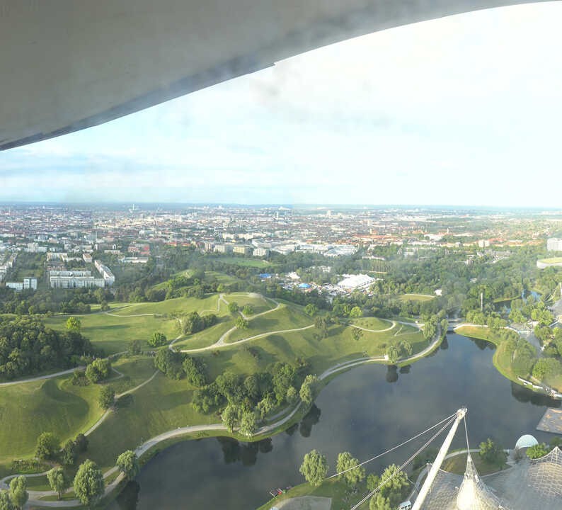Archiv Foto Webcam München: Panorama Olympiastadion und Olympiapark