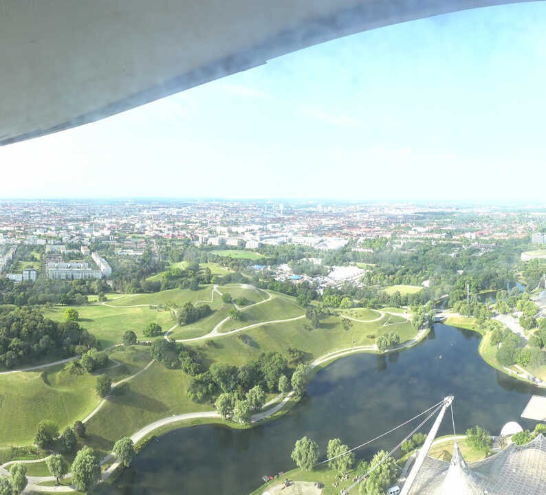 Archiv Foto Webcam München: Panorama Olympiastadion und Olympiapark