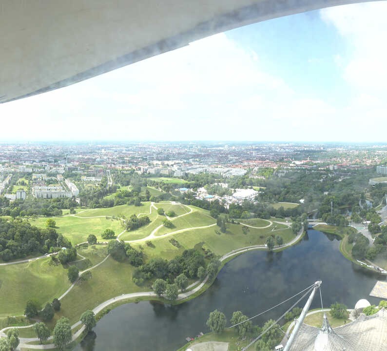 Archiv Foto Webcam München: Panorama Olympiastadion und Olympiapark