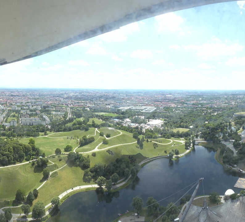 Archiv Foto Webcam München: Panorama Olympiastadion und Olympiapark
