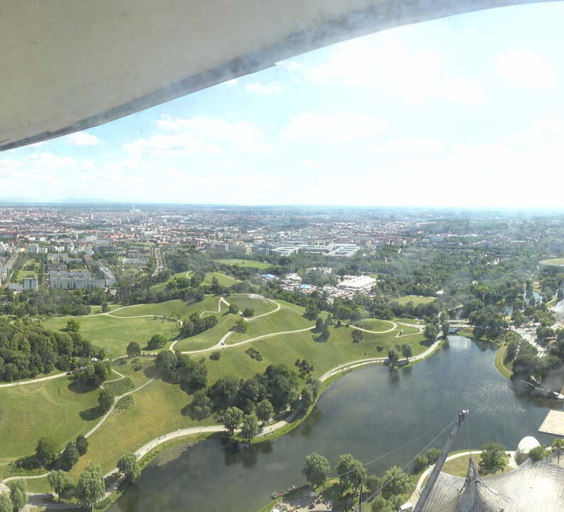 Archiv Foto Webcam München: Panorama Olympiastadion und Olympiapark