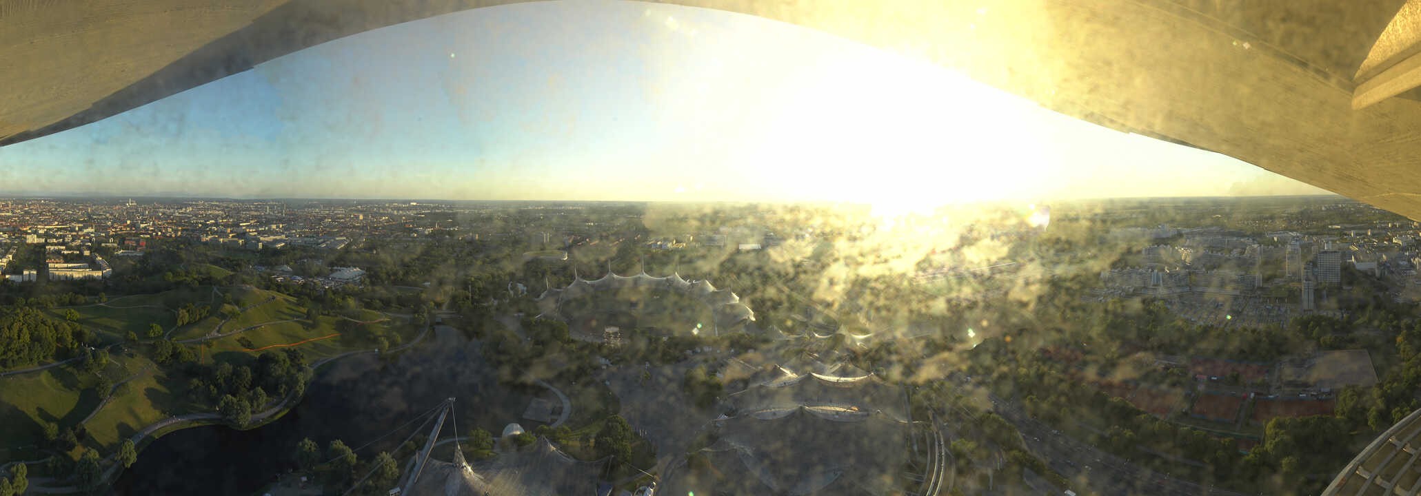 Archiv Foto Webcam München: Panorama Olympiastadion und Olympiapark