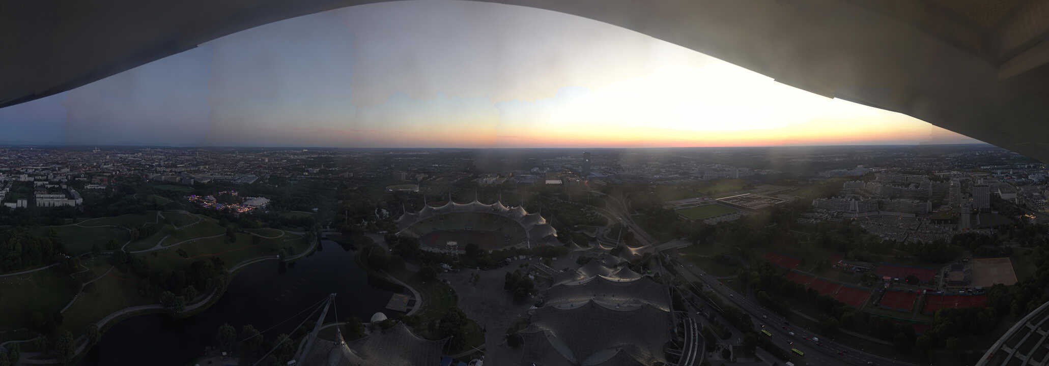 Archiv Foto Webcam München: Panorama Olympiastadion und Olympiapark