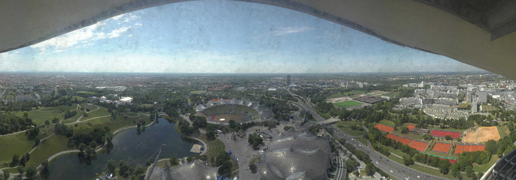 Archiv Foto Webcam München: Panorama Olympiastadion und Olympiapark