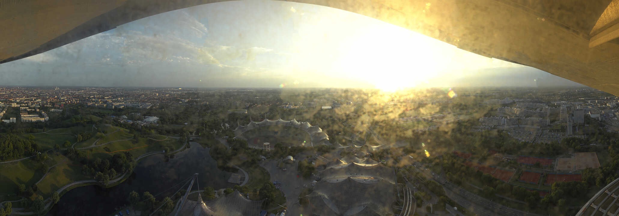 Archiv Foto Webcam München: Panorama Olympiastadion und Olympiapark