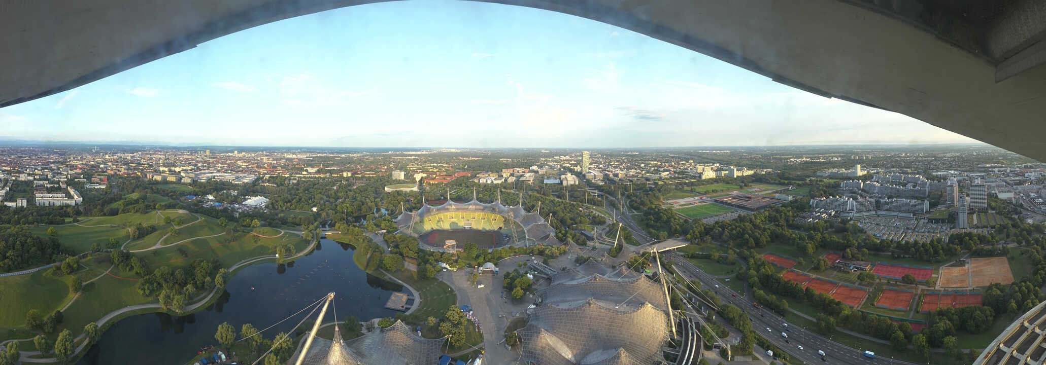 Archiv Foto Webcam München: Panorama Olympiastadion und Olympiapark