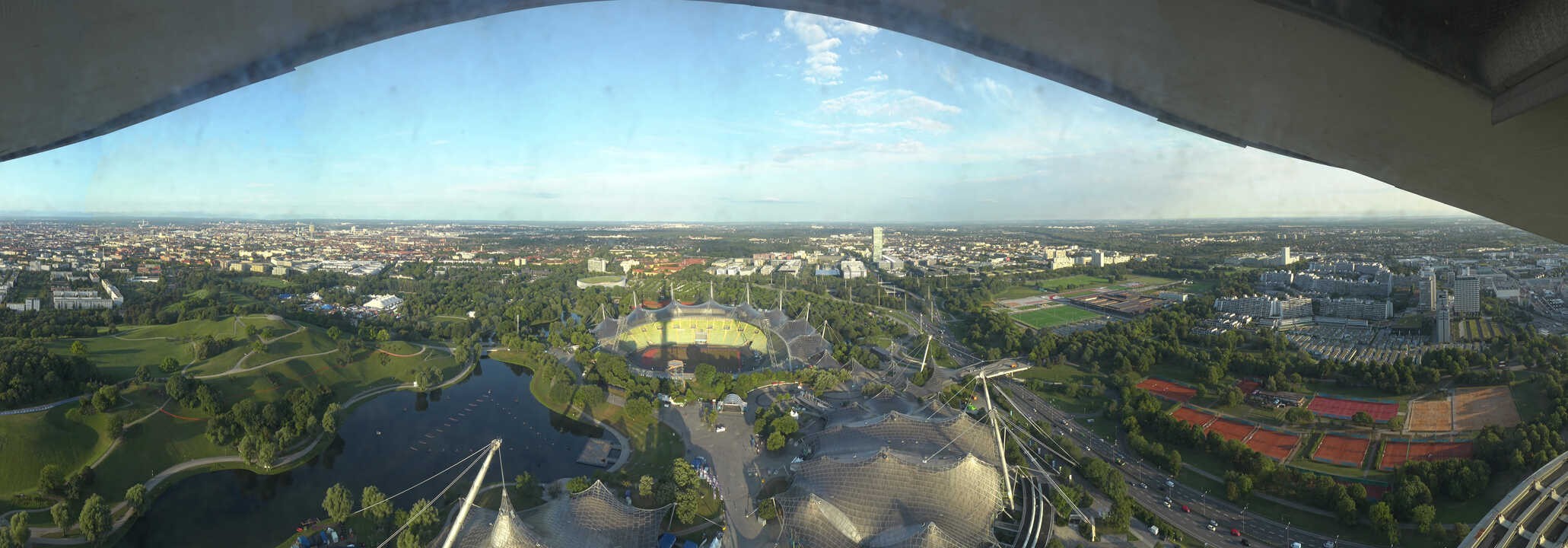 Archiv Foto Webcam München: Panorama Olympiastadion und Olympiapark