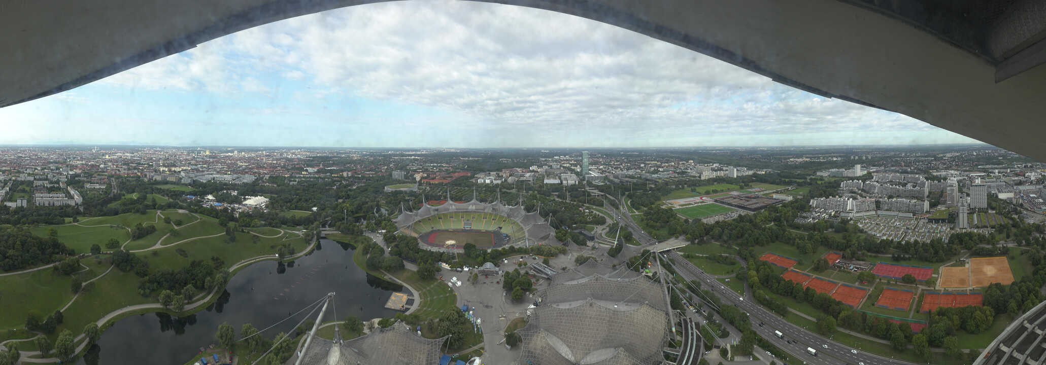 Archiv Foto Webcam München: Panorama Olympiastadion und Olympiapark