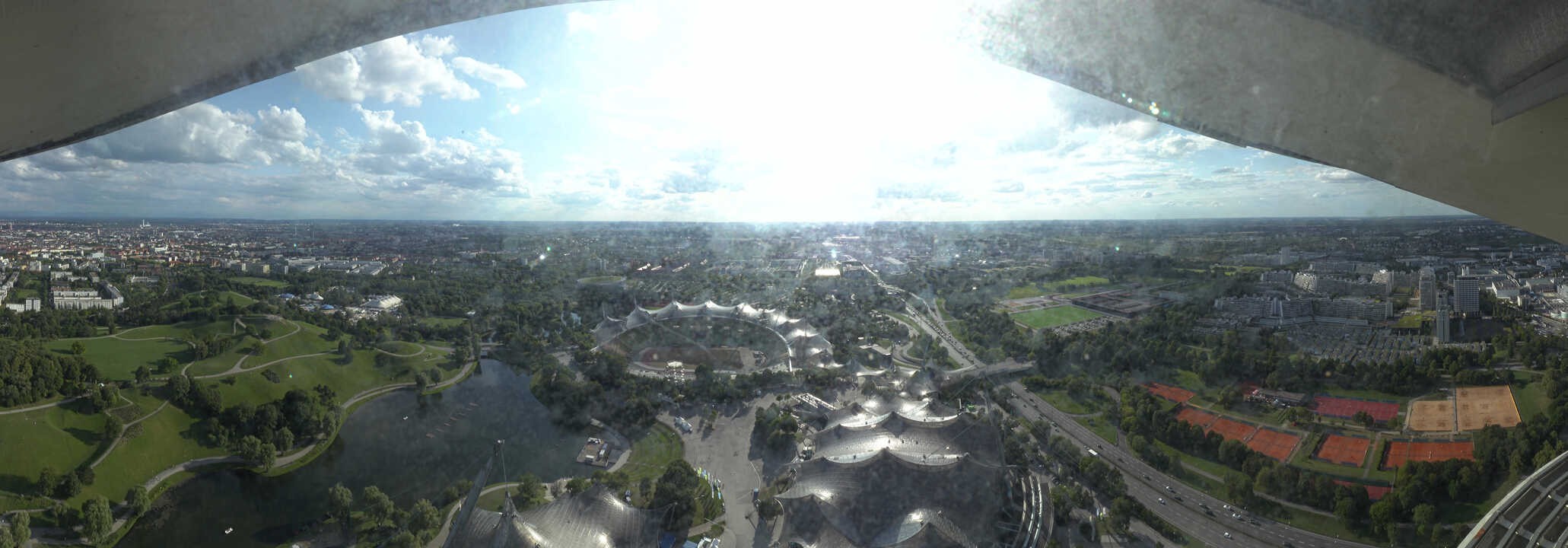 Archiv Foto Webcam München: Panorama Olympiastadion und Olympiapark