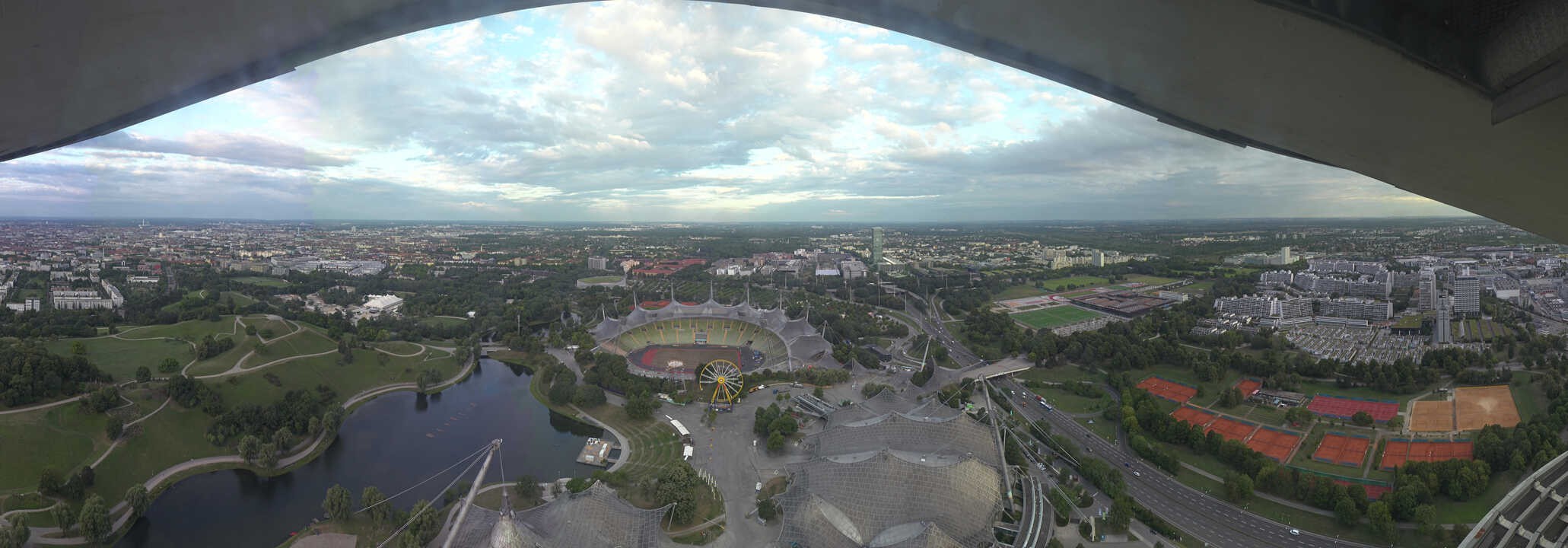 Archiv Foto Webcam München: Panorama Olympiastadion und Olympiapark