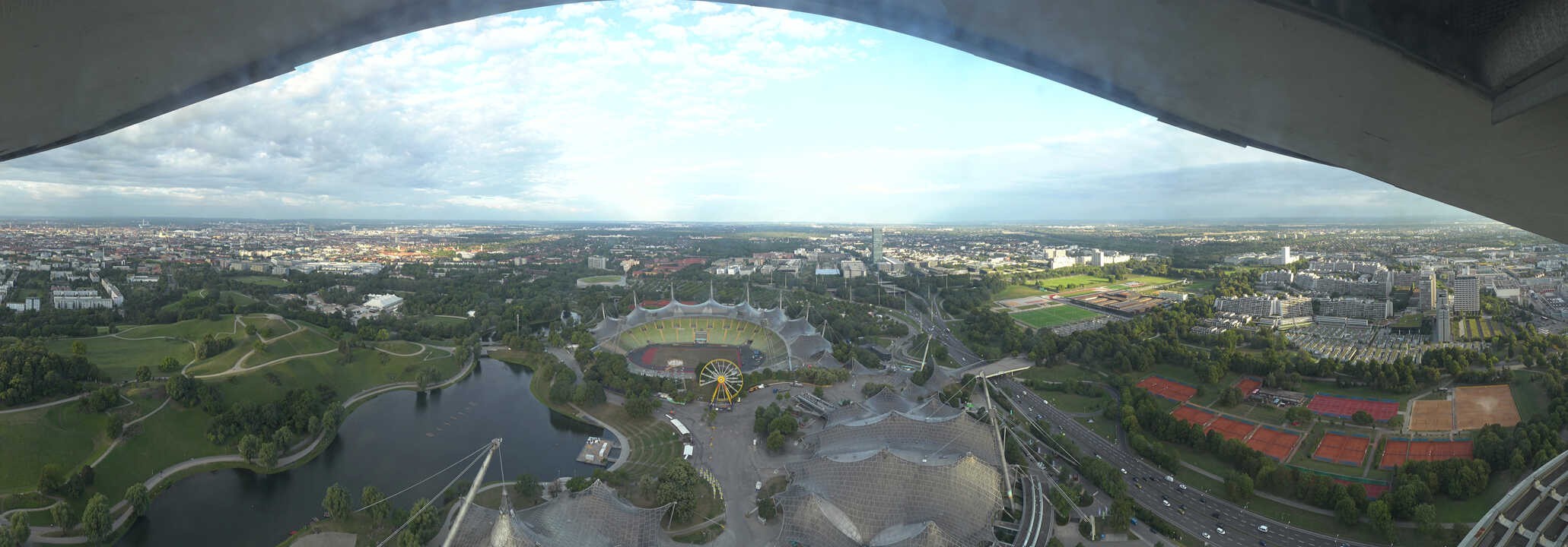 Archiv Foto Webcam München: Panorama Olympiastadion und Olympiapark