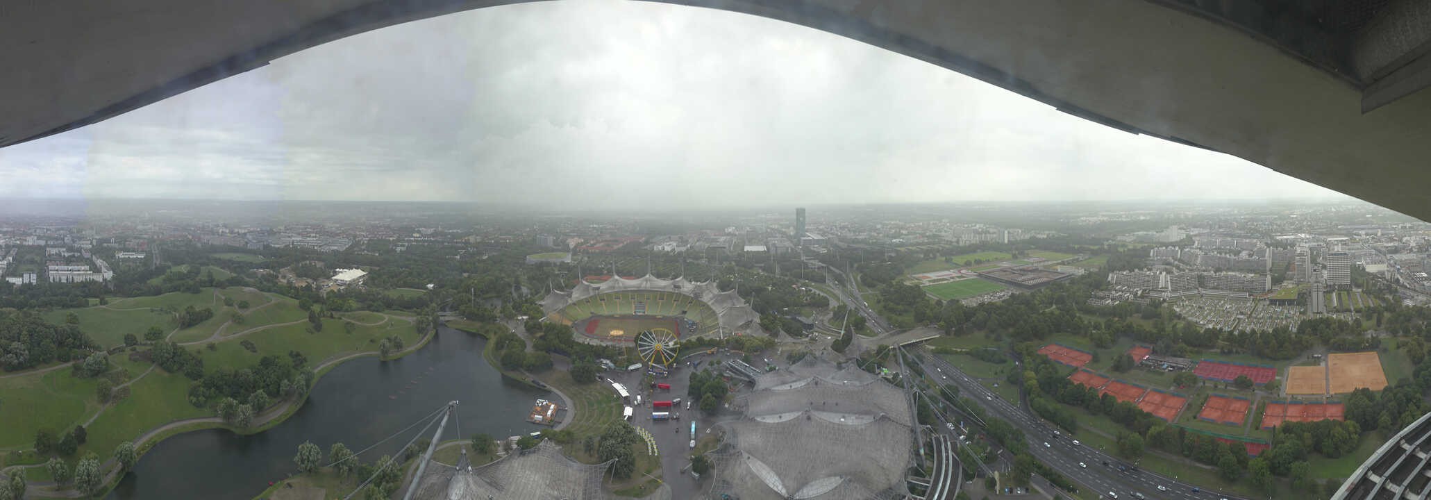 Archiv Foto Webcam München: Panorama Olympiastadion und Olympiapark