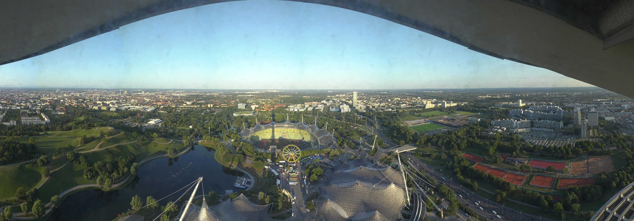 Archiv Foto Webcam München: Panorama Olympiastadion und Olympiapark