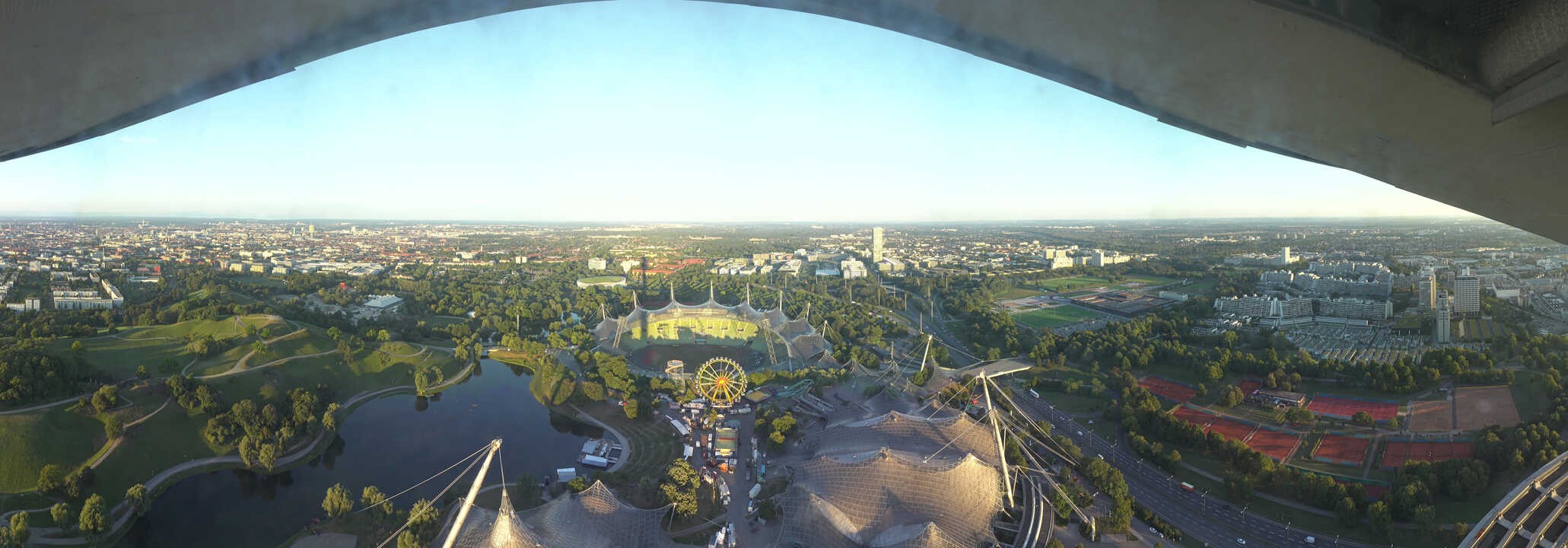 Archiv Foto Webcam München: Panorama Olympiastadion und Olympiapark