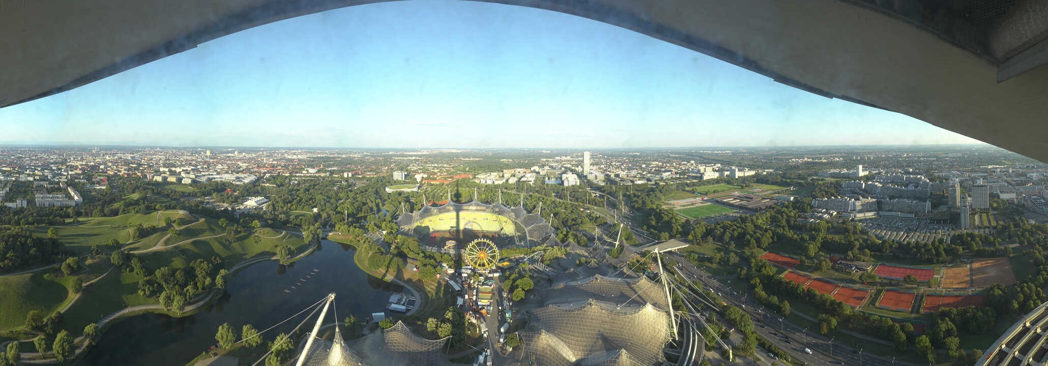 Archiv Foto Webcam München: Panorama Olympiastadion und Olympiapark