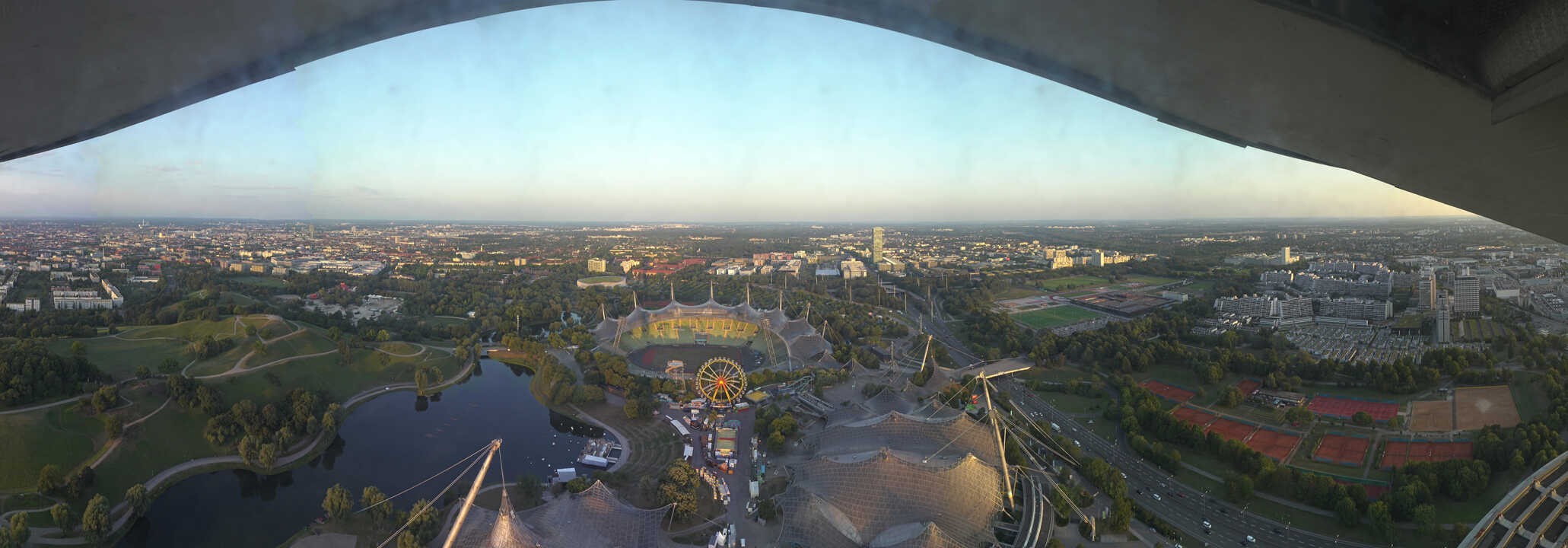 Archiv Foto Webcam München: Panorama Olympiastadion und Olympiapark