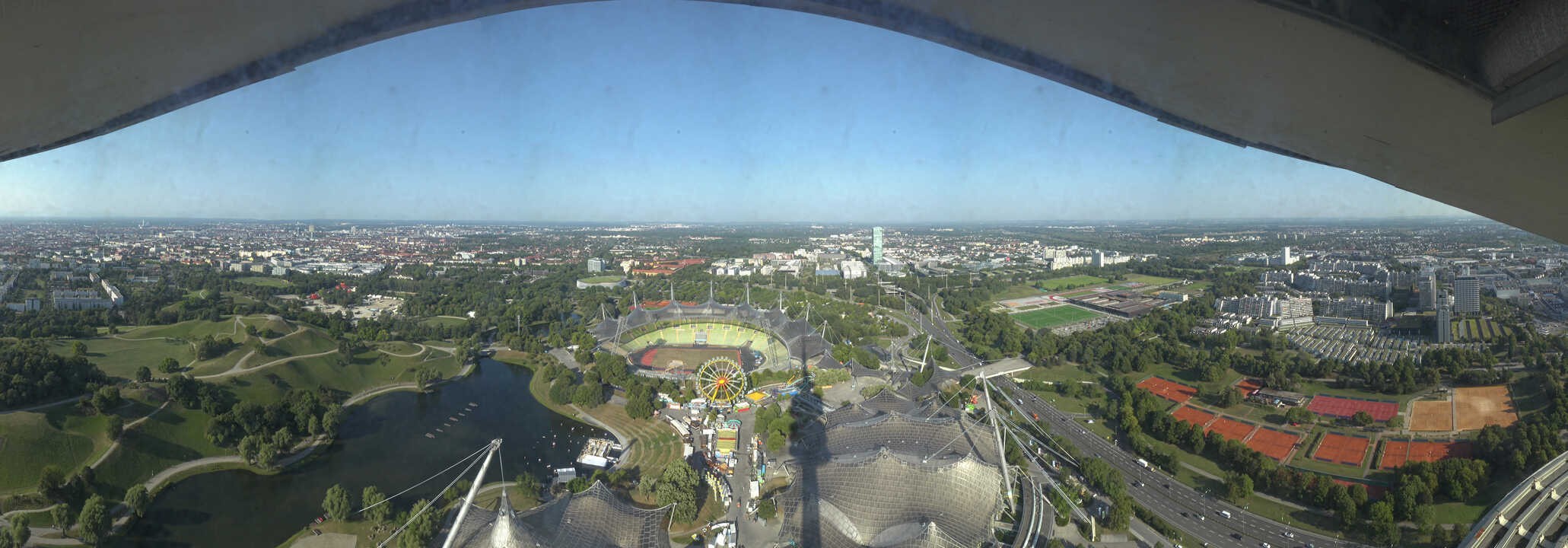 Archiv Foto Webcam München: Panorama Olympiastadion und Olympiapark