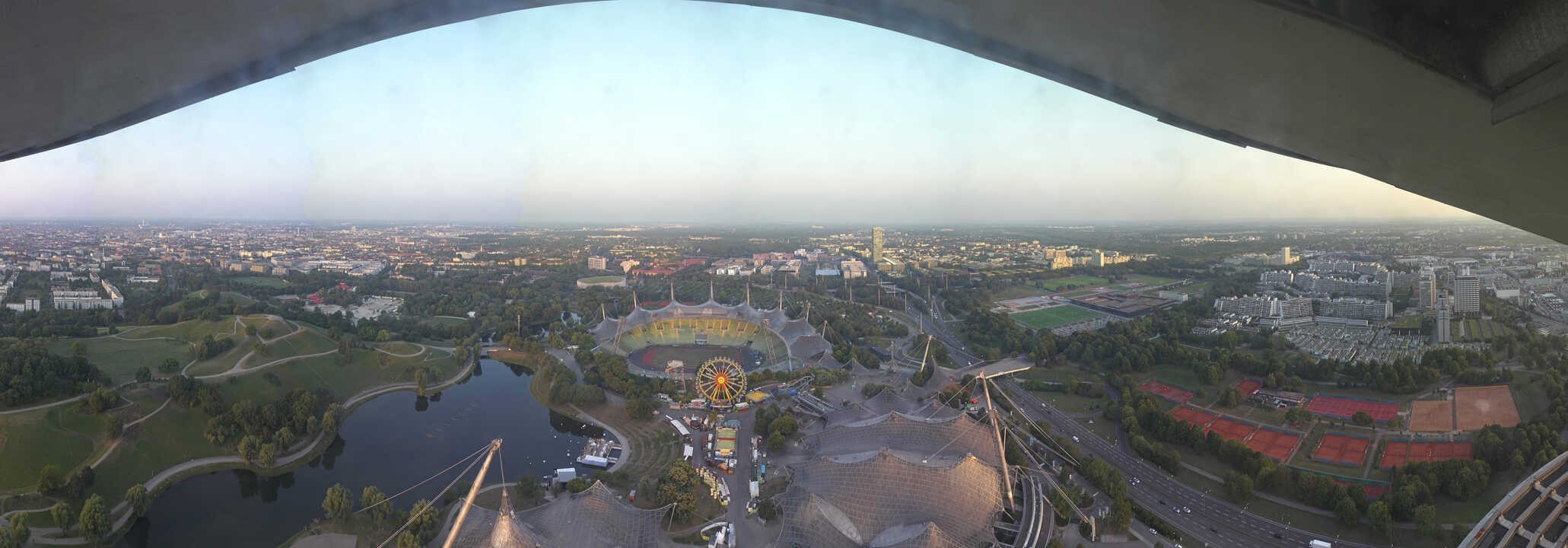 Archiv Foto Webcam München: Panorama Olympiastadion und Olympiapark