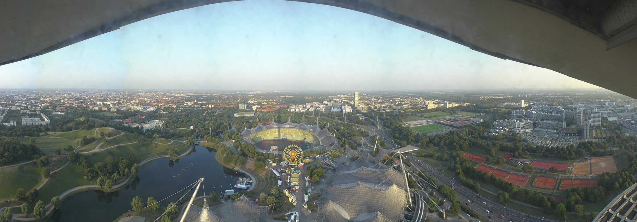 Archiv Foto Webcam München: Panorama Olympiastadion und Olympiapark