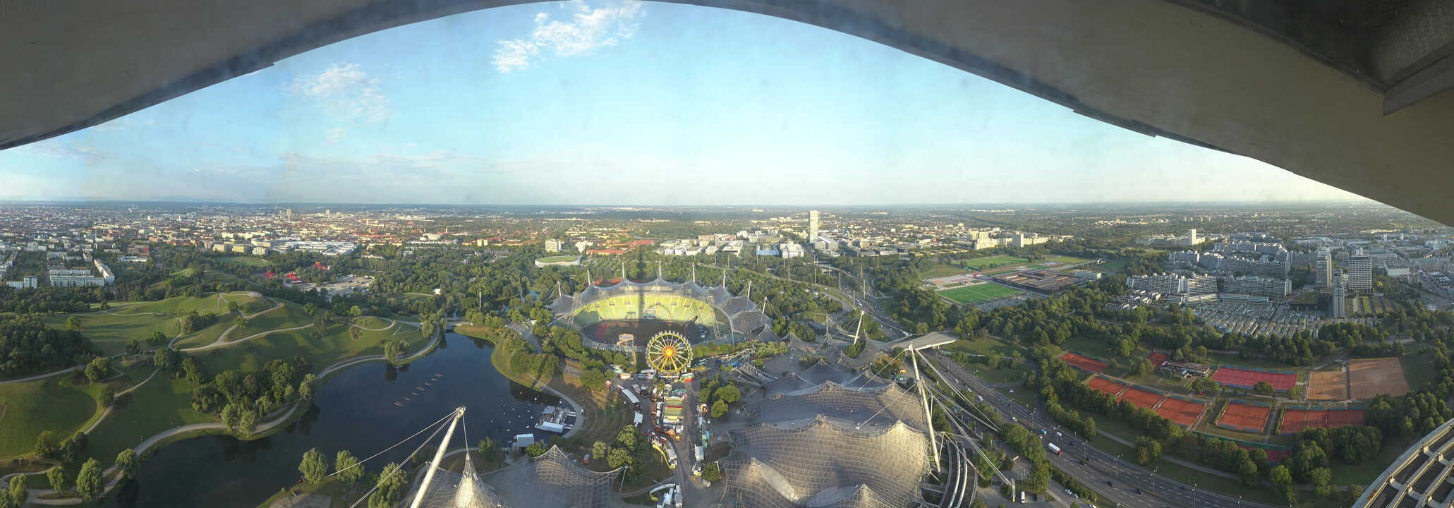 Archiv Foto Webcam München: Panorama Olympiastadion und Olympiapark