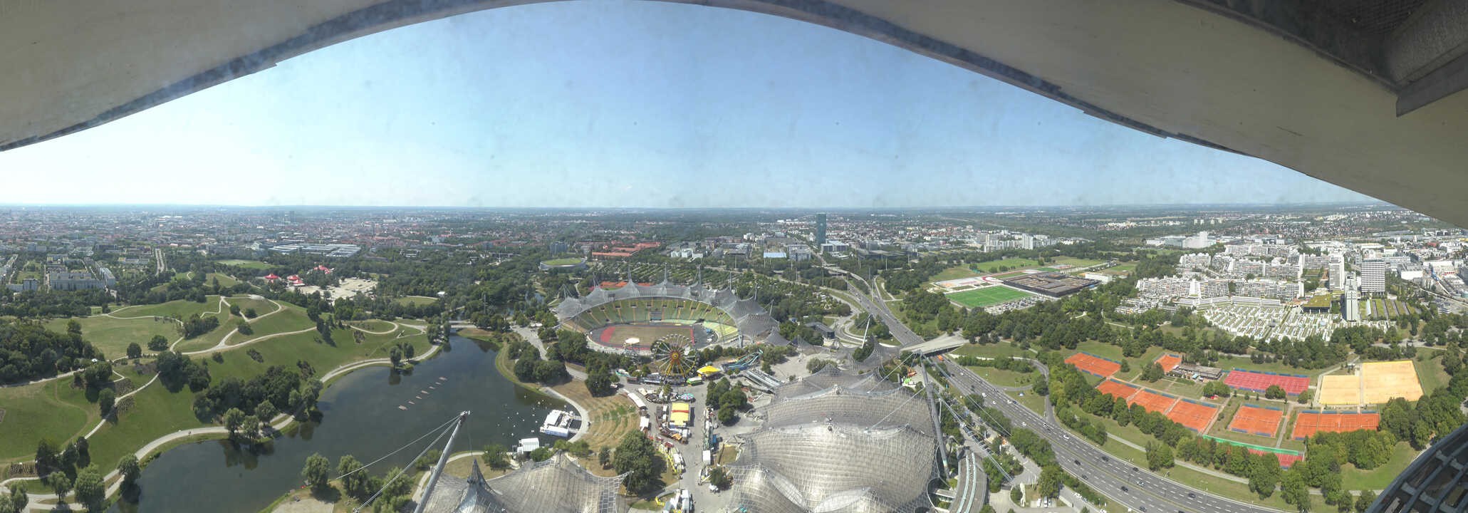 Archiv Foto Webcam München: Panorama Olympiastadion und Olympiapark