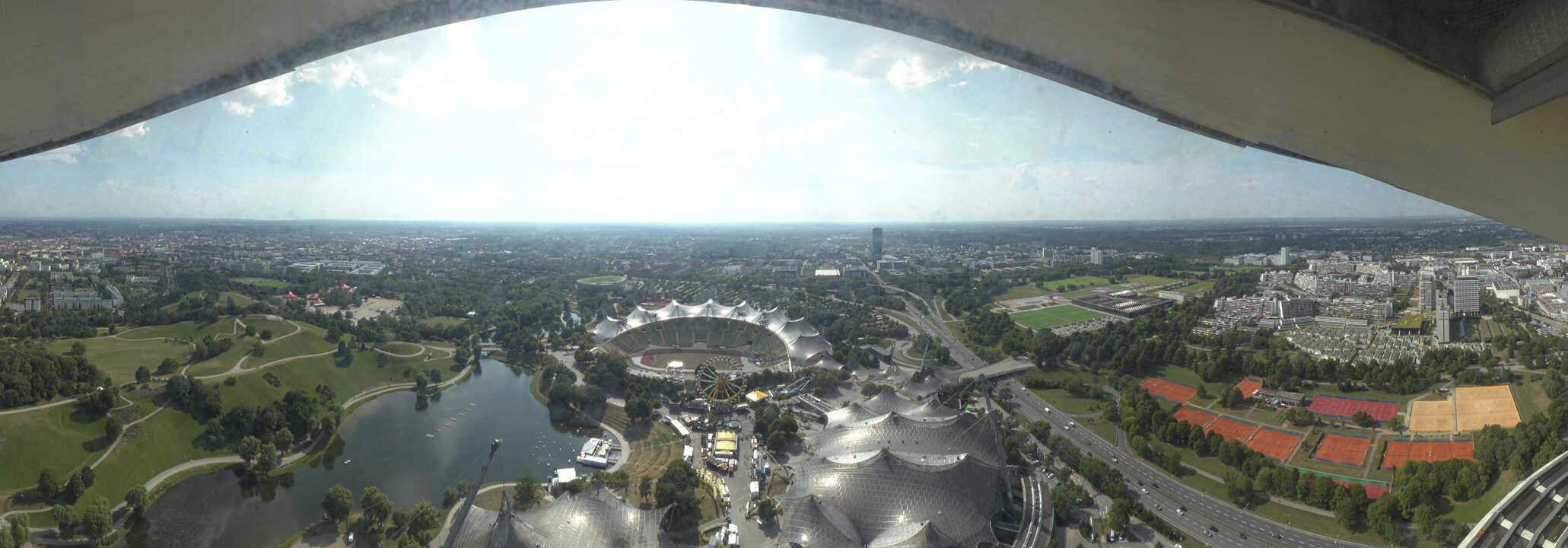 Archiv Foto Webcam München: Panorama Olympiastadion und Olympiapark