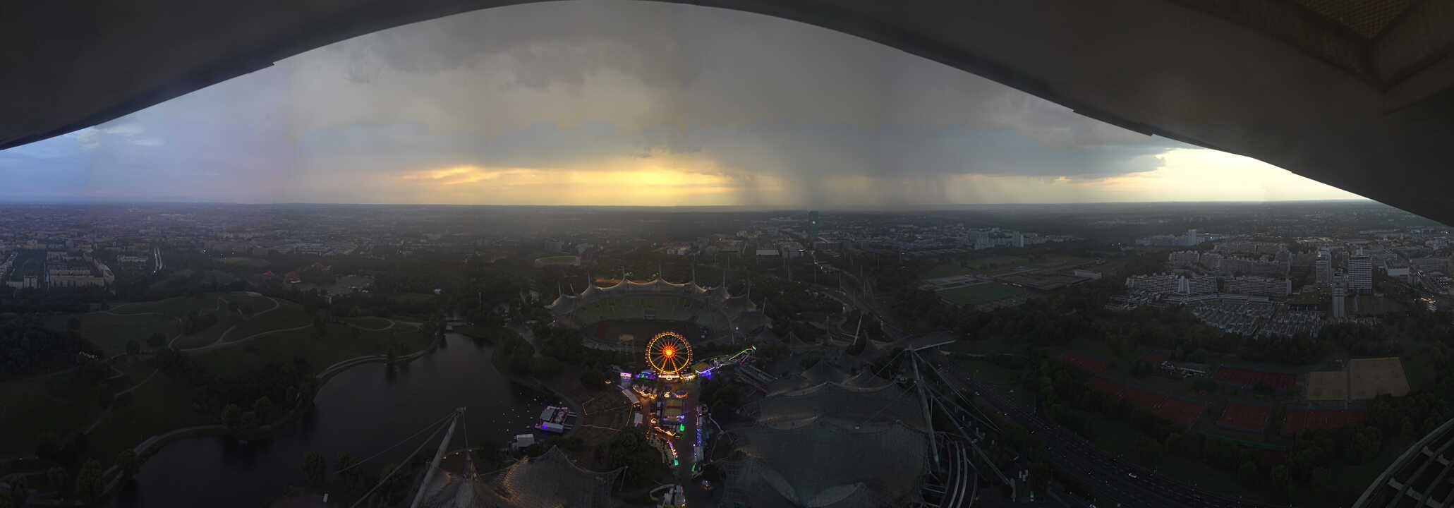 Archiv Foto Webcam München: Panorama Olympiastadion und Olympiapark