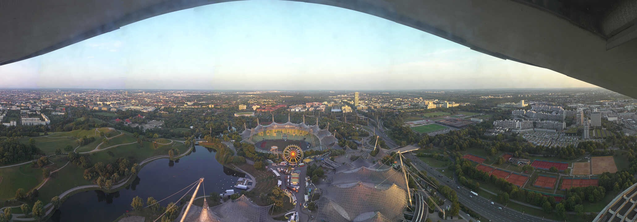 Archiv Foto Webcam München: Panorama Olympiastadion und Olympiapark
