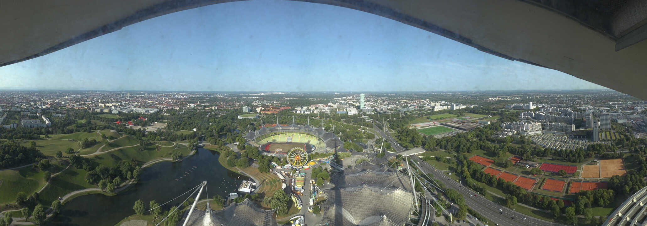 Archiv Foto Webcam München: Panorama Olympiastadion und Olympiapark