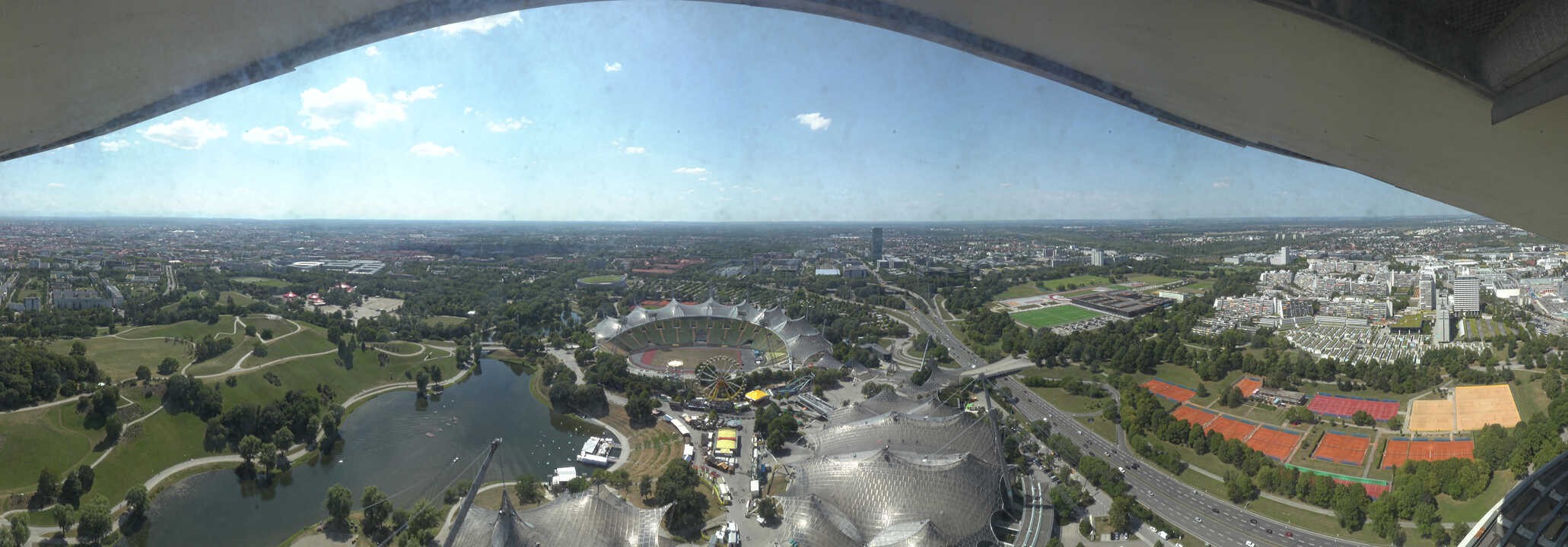 Archiv Foto Webcam München: Panorama Olympiastadion und Olympiapark