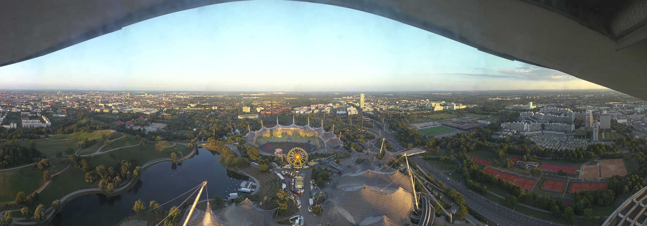 Archiv Foto Webcam München: Panorama Olympiastadion und Olympiapark