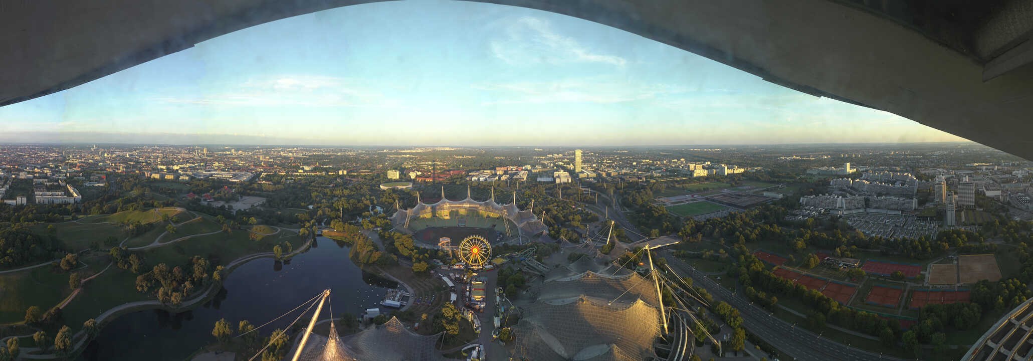 Archiv Foto Webcam München: Panorama Olympiastadion und Olympiapark