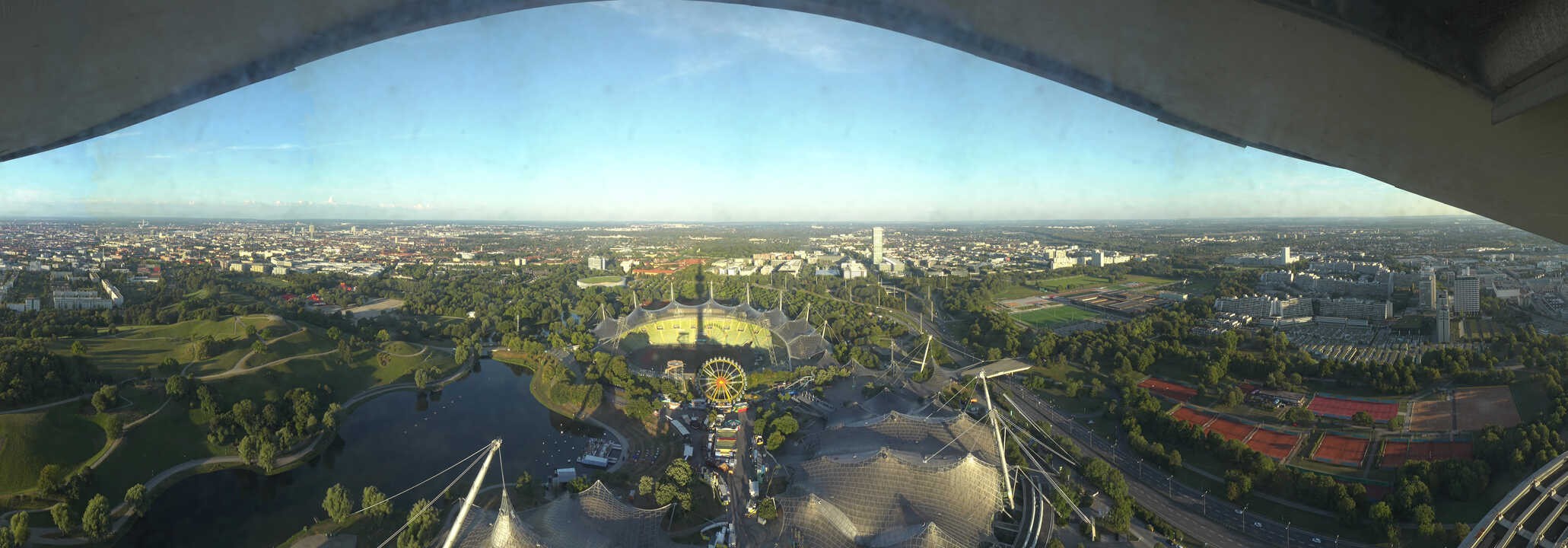 Archiv Foto Webcam München: Panorama Olympiastadion und Olympiapark