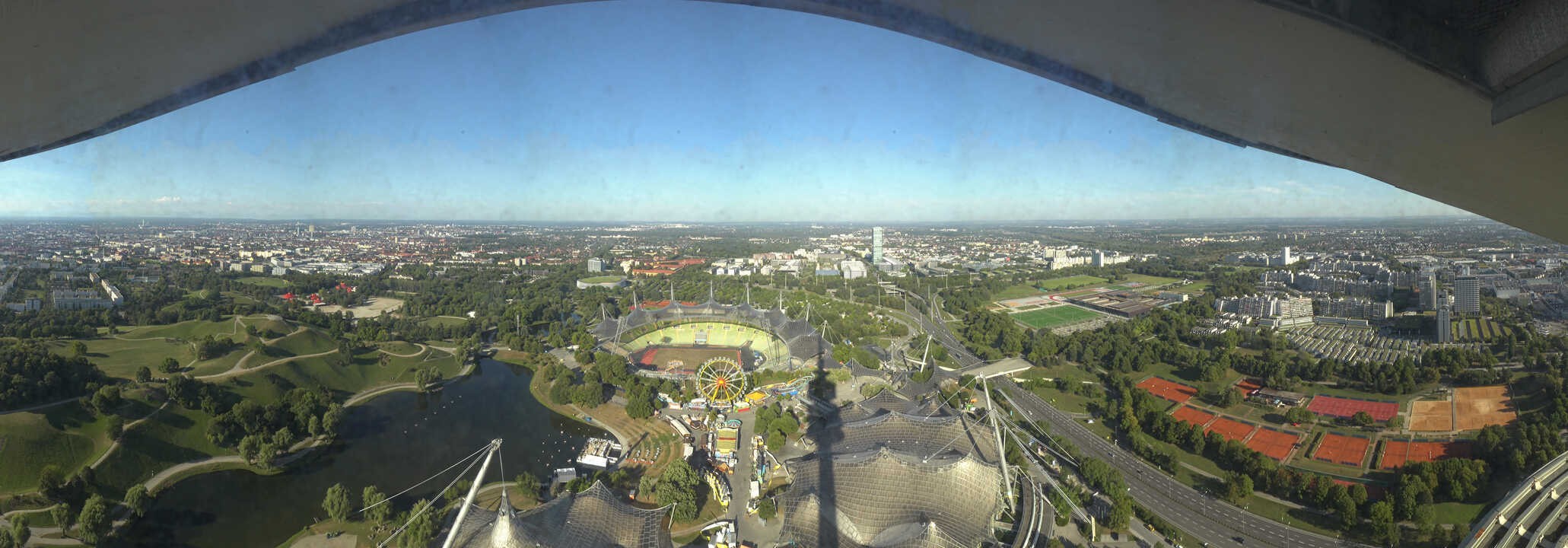 Archiv Foto Webcam München: Panorama Olympiastadion und Olympiapark