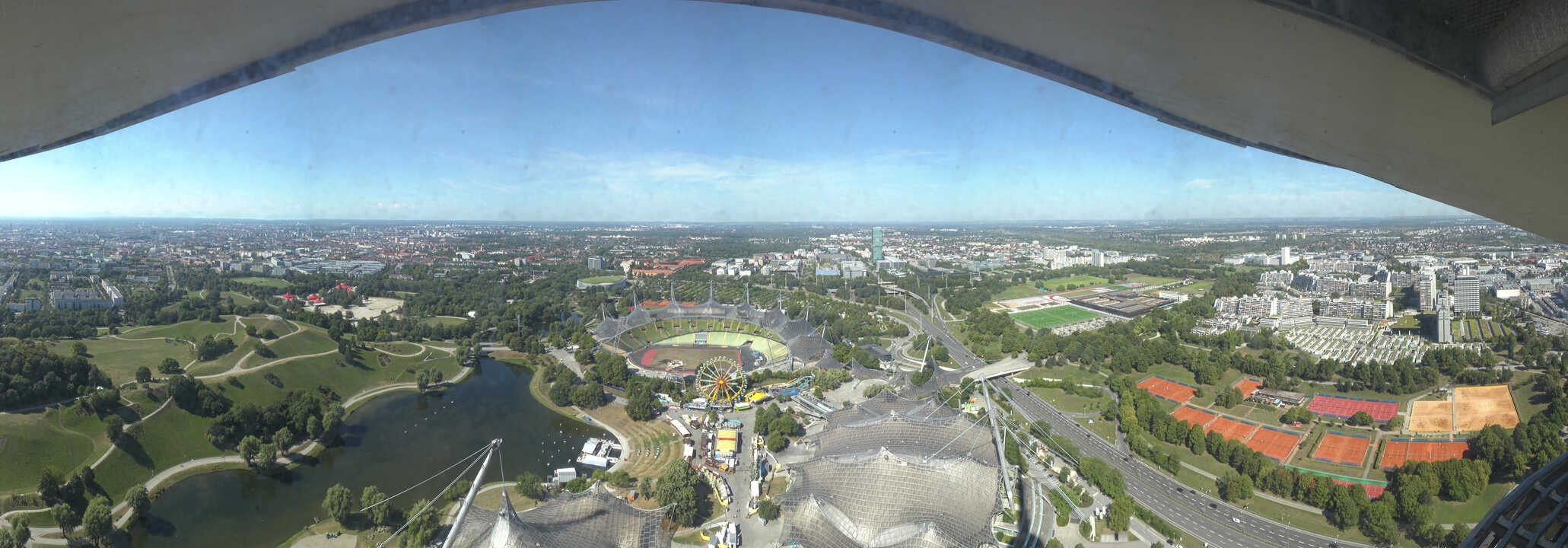 Archiv Foto Webcam München: Panorama Olympiastadion und Olympiapark