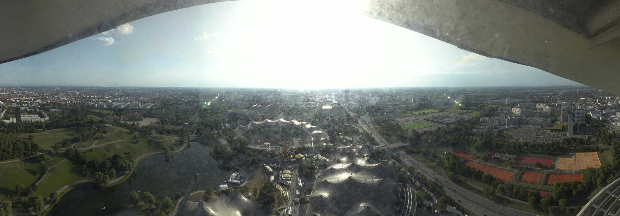 Archiv Foto Webcam München: Panorama Olympiastadion und Olympiapark